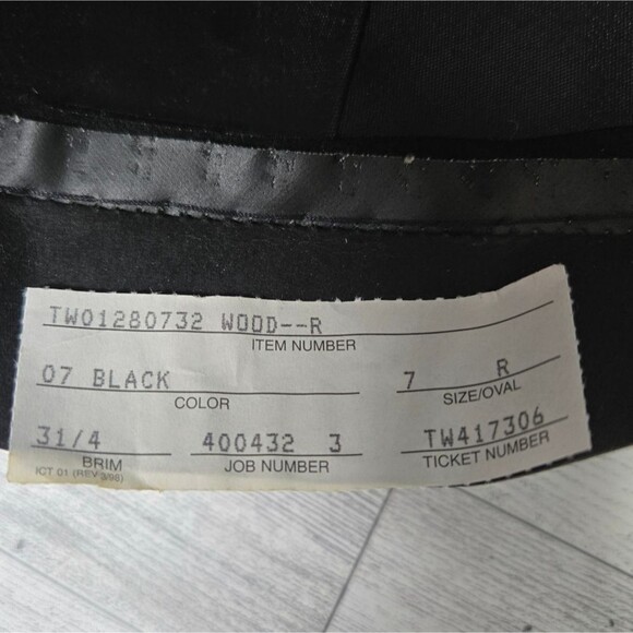 Original Authentic Stetson Stallion Black Wool Cowboy Hat Size 7 - Picture 10 of 15